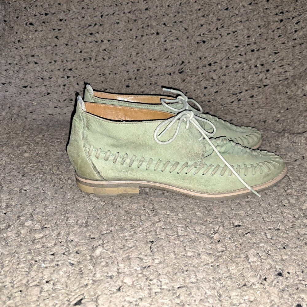 OFFICE London-Sage Green Nubuck Fisherman/Ghillie Sandals-Sz 40-Excellent - Picture 5 of 8